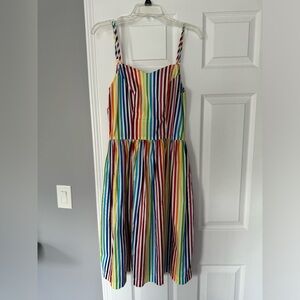 Rainbow stripe sun dress